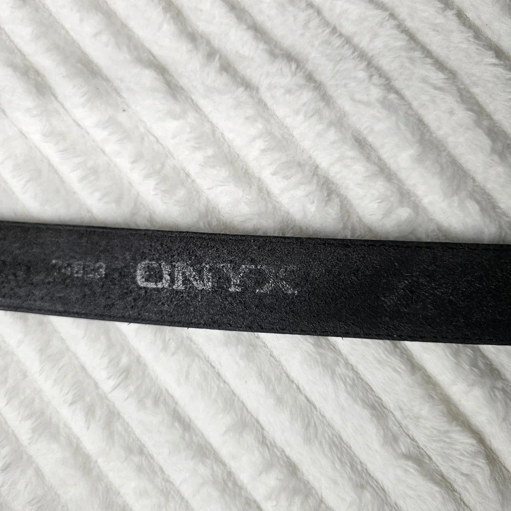 Onyx Mens Braided Leather Western Belt 34 Black Vintage Cowboy Southwestern